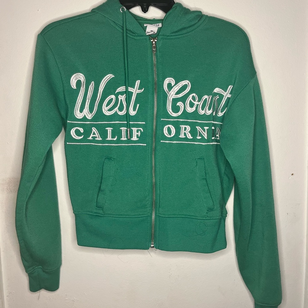Rue21 Green Polyester Cotton Cropped Jacket